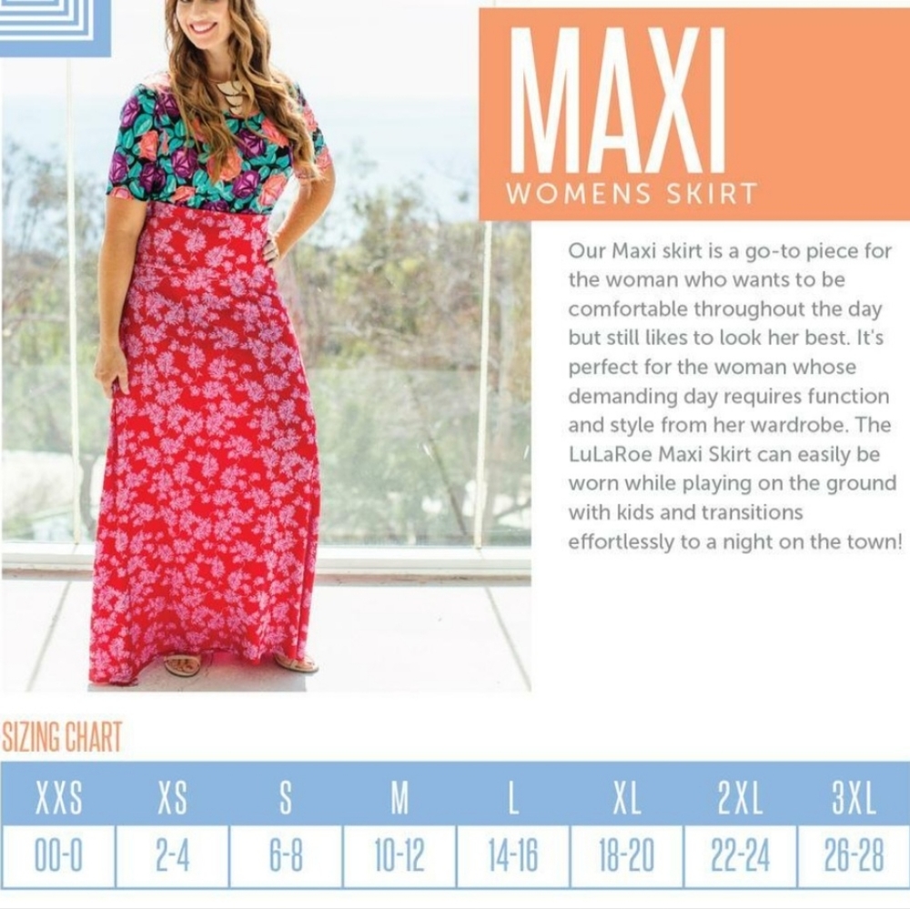 5/$25 Lularoe Maxi skirt new with tags - Picture 3 of 3